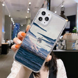 elvesmall Korean Sunset Scenery Funda Phone Case For iPhone 13 Case For iPhone 11 14 12 Pro Max XR XS Max X 7 8 Plus SE 13 Mini Soft Cover