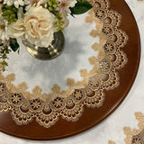 Round Tablecloth Table Cover European Luxury Lace Dust Cover Dining Table Mat Retro High Grade White Restaurant Table Cloth