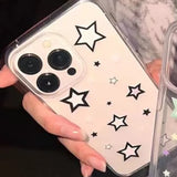 elvesmall Color Star INS Phone Cases for IPhone 7 8 11 12 13 Pro Max X XS XR Shock Resistant Full Coverage Transparent Soft Shell