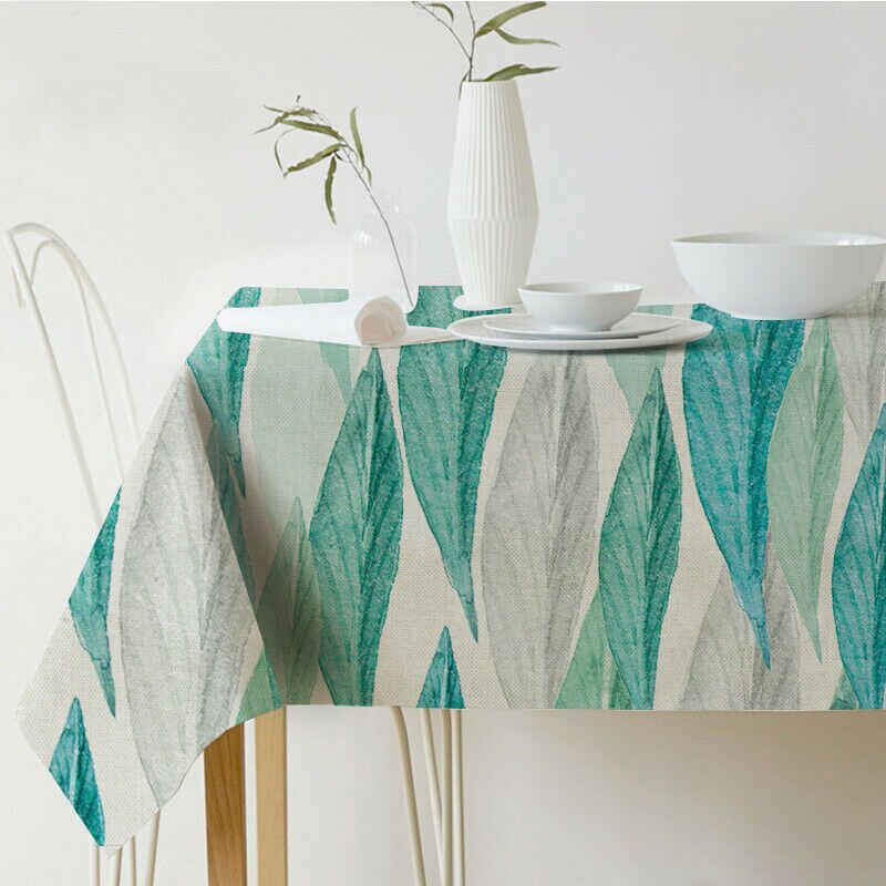 Tropical Plants Printed Waterproof Tablecloth Home Decor Table Cover Plant Pattern Nappe De Table  Rectangular Mantel