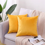 elvesmall 45x45cm Solid Color Luxury Velvet Throw Pillow Case Sofa Car Seat/Back Lumbar Cushion Cover Home Decor Bed Soft Pillowcase