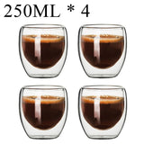 elvesmall 2-18PCS Double Wall High Borosilicate Glass Mug Heat Resistant Tea Milk Juice Coffee Water Cup Bar Drinkware Gift Creativity Set
