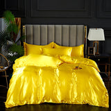 elvesmall Light Luxury Satin Duvet Cover Rayon Quilt Cover Single Double 228*228  No Pillowcase  Bedding Set