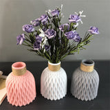 elvesmall Modern Flower Vase Imitation Ceramic Flower Pot Decoration Home Plastic Vase Flower Arrangement Nordic Style Home Decoration