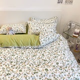Elvesmall back to school Small Fresh Floral Pattern Duvet Cover 220x240,Queen King Size Quilt Cover with Pillowcase/Sheet,Super King Size Bedding Set