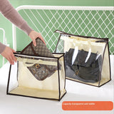 elvesmall Dust-Proof Transparent Storage Bag Organizer Hanging Handbag Cover with Zipper High Capacity Storage Bags