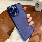 elvesmall Luxury Soft Electroplate Case For iPhone 11 12 13 14 Pro Max X XS XR 6 6S 7 8 Plus SE  Mini Bling Glitter Cases Cover