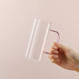 elvesmall 400ml Square Glass Mug Breakfast Milk Coffee Cup Microwave Safe Transparent Party Beer Mug Coffee Mug Drinkware Glass