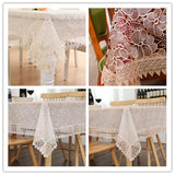 Proud Rose White Lace Table Cloth Wedding Decor Translucent Table Cover Embroidered Tablecloth Tea Table Cloth Home Table Decor