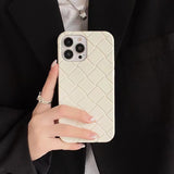 elvesmall Luxury Checkered Silicone Soft Phone Case for Iphone 14 13 11 Pro Max X XR XS 7 8 Plus 12 Pro Max Cute Fashion Black Green Cover