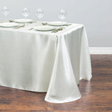 Tablecloth Rectangular Satin Table Linens Washable Polyester Stain Resistant Table Cloth for Wedding Buffet & Party Mantel