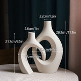 elvesmall 2Pcs/Set Ceramic Embrace Vases for Pampas Grass Dried Flower Nordic Living Room Home Decoration Accessories Tabletop