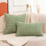 elvesmall Solid Color Corduroy Pillowcase White Green Fluffy Retro Decorative Home Pillows 45x45 Throw Cushion cover For Sofa Bedroom