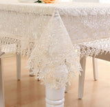 Proud Rose White Lace Table Cloth Wedding Decor Translucent Table Cover Embroidered Tablecloth Tea Table Cloth Home Table Decor