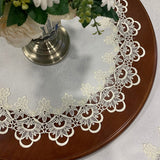 Round Tablecloth Table Cover European Luxury Lace Dust Cover Dining Table Mat Retro High Grade White Restaurant Table Cloth