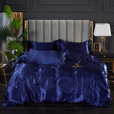 elvesmall Light Luxury Satin Duvet Cover Rayon Quilt Cover Single Double 228*228  No Pillowcase  Bedding Set