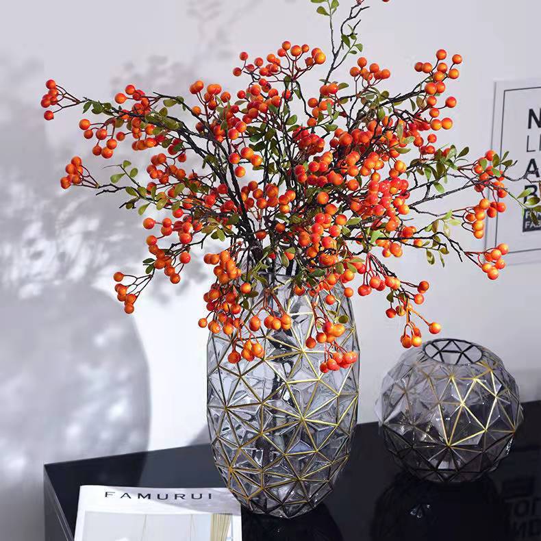 elvesmall Light Luxury Nordic Glass Vase Living Room Decoration Flowers Arrangement Creative Flower Vase Home Decoration Accessories
