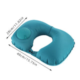 elvesmall U Shape Neck Cushion Automatic Air Inflatable Pillow Compress Ring Pillow For Airplane Car Outdoor Travel