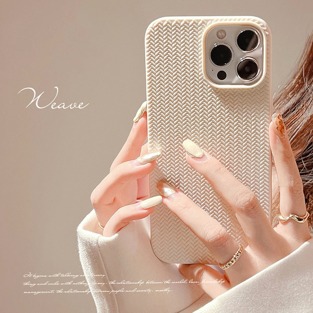 elvesmall Jane non-slip wavy ins shockproof phone case for iphone 11 12 mini 14 pro max 7 8 plus 13promax x xsmax xr cute back cover shell
