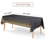 PEVA Tablecloths for Rectangle Tables Disposable Table Cloths Covers Gold Dot Confetti Parties Wedding Bridal Shower 54" x 108"