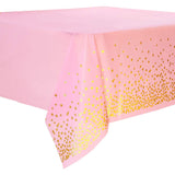 PEVA Tablecloths for Rectangle Tables Disposable Table Cloths Covers Gold Dot Confetti Parties Wedding Bridal Shower 54" x 108"