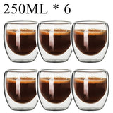 elvesmall 2-18PCS Double Wall High Borosilicate Glass Mug Heat Resistant Tea Milk Juice Coffee Water Cup Bar Drinkware Gift Creativity Set