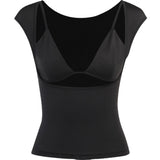 Elvesmall  Sleeveless Women Basic Y2K Sexy Club Mini Slim Crop Tops T Shirt Set Streetwear  Casual Hollow Out Black Tank Tops