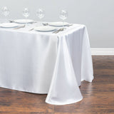 Tablecloth Rectangular Satin Table Linens Washable Polyester Stain Resistant Table Cloth for Wedding Buffet & Party Mantel