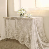 Rustic Wedding White Lace Tablecloth Vintage Embroidered Table Cloth Decor for Home Boho Table Runner Party Wedding Decoration