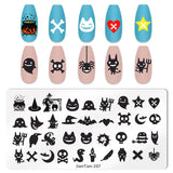 elvesmall Halloween Nail Stamping Plate Pumpkin Flower Animal Skull Printing Stencils Halloween Nail Stamp Templates DIY Nail Art Tools