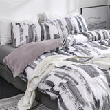 elvesmall Simple Plaid Pattern Sanding Bedding Set Queen Single Duvet Cover and Pillowcases Bedroom Twin Double Bed King Size Quilt Covers