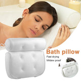 elvesmall SPA Bath Pillow Bathtub Pillow with Suction Cups Neck Back Support Thickened Bath Pillow for Home Spa Tub Bathroom Accessories