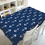 Nordic Literary Plaid Tablecloth Blue Sailor Printing Restaurant Table Table Cover Coffee Wedding Decoration