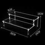 elvesmall 1-5 Tier Acrylic Wooden Display Stand Ransparent Ladder Shelf Hand-made Figure Toy Animation Car Model Perfume Storage Rack