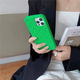 elvesmall Luxury Checkered Silicone Soft Phone Case for Iphone 14 13 11 Pro Max X XR XS 7 8 Plus 12 Pro Max Cute Fashion Black Green Cover