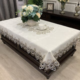 Rectangle Tablecloth Luxury Embroidery Lace Table Cover Flower Elegant Hollow Out Table Cloth Towels Dining table decoration