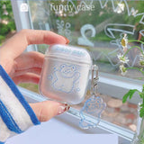 elvesmall Cute Fresh Flower Earphone Case For AirPods 1 2 Pro Case Transparent TPU Air pods 3 Bluetooth Earphone Charging Box With Keyring