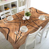 Wooden Texture Printing Rectangular Tablecloths for Table Wedding Decoration Waterproof Coffee Table Cover Anti-stain Manteles