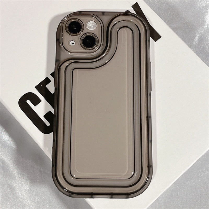elvesmall Simple And Transparent Airbag Materials Phone Case For iphone14 13 12 11ProMax X XR XSMAX 78Plus TPU Fall Prevention Case Cover