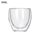 elvesmall Double Wall High Borosilicate Glass Mug Heat Resistant Tea Milk Lemon Juice Coffee Water Cup Bar Drinkware Lover Gift Creativity