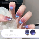 elvesmall Blue Crystal Cat Eye Rainbow Magnetic Gel Nail Polish Glue Variety Glue Nail Art Shiny Varnish UV Gel for Nail Art Design