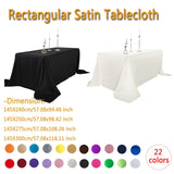 Tablecloth Rectangular Satin Table Linens Washable Polyester Stain Resistant Table Cloth for Wedding Buffet & Party Mantel