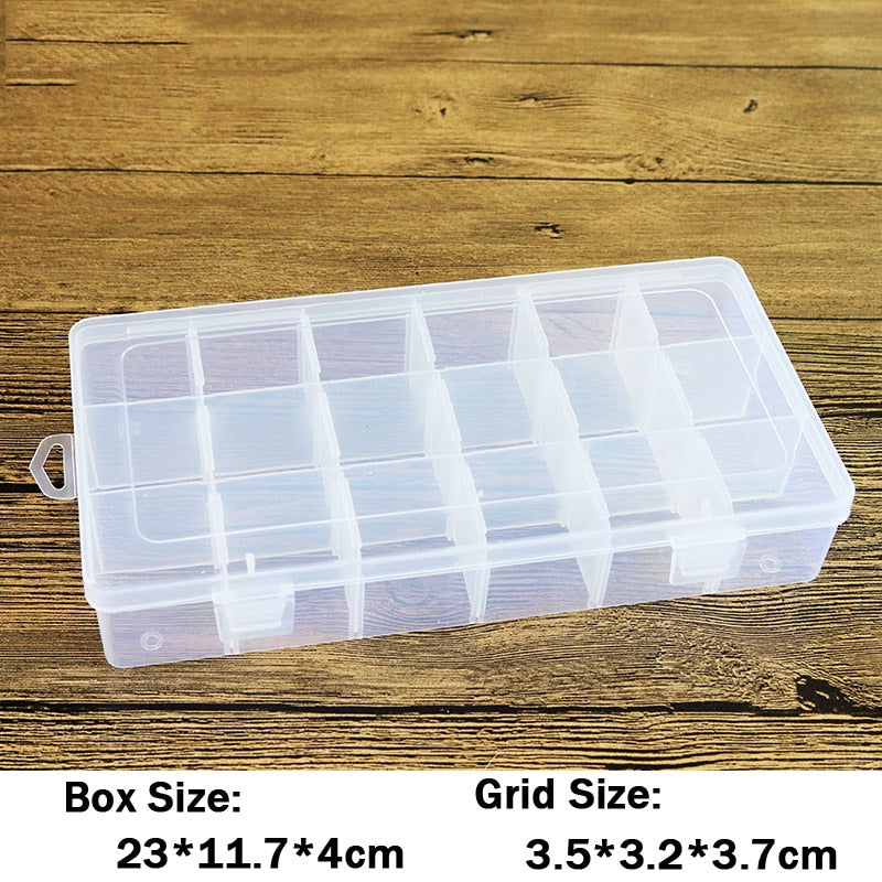elvesmall Multi Grids Plastic Detachable Storage Boxes Bins for Tools&Jewelry&Fishing Gear&Screw Desk Organizer cajas de madera