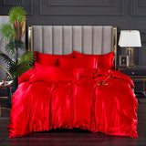 elvesmall Light Luxury Satin Duvet Cover Rayon Quilt Cover Single Double 228*228  No Pillowcase  Bedding Set