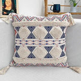 elvesmall Throw Pillow Cover Bohemian Traditional Culture Ethnic Ornament Floral with Tassels Throw Pillow Covers for  Sofa Home Decor