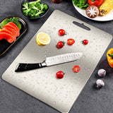 elvesmall 304 Multi-Function Stainless Steel Heavy Duty Cutting Board Rectangular Chopping Board For Home Kitchen Kneading Dough