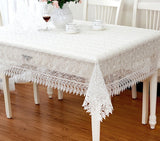 Proud Rose White Lace Table Cloth Wedding Decor Translucent Table Cover Embroidered Tablecloth Tea Table Cloth Home Table Decor