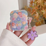 elvesmall Fresh flowers floral pendant wavy silicone soft wireless bluetooth earphone case for apple airpod pro 2 2nd 1 3 colorful cover