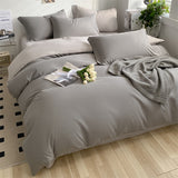 elvesmall Set Washed Brushed Comforter Duvet Cover Flat  Soft Comfort  Bed Sheet Pillowcase