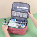 elvesmall Home Family First Aid Kit Bag Large Capacity Medicine Organizer Box Storage Bag Travel Survival Emergency Empty Portable
